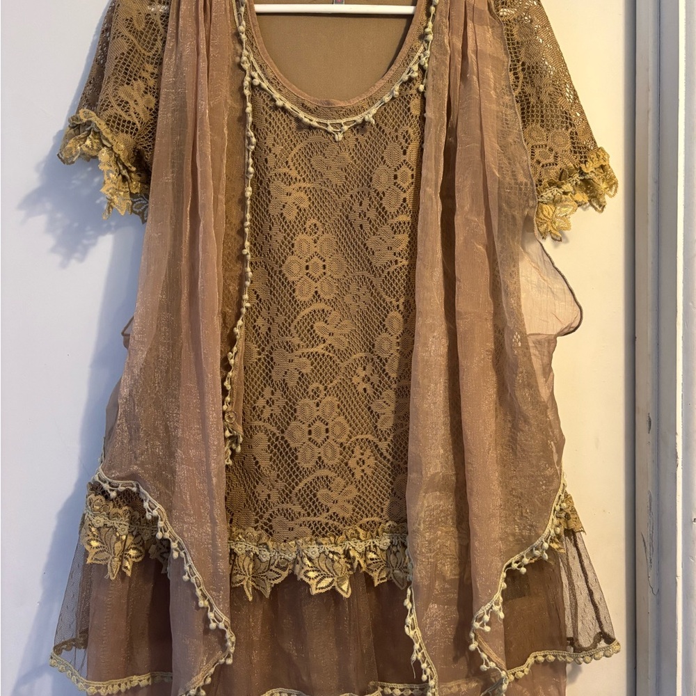 Elegant Lace Overlay Dress